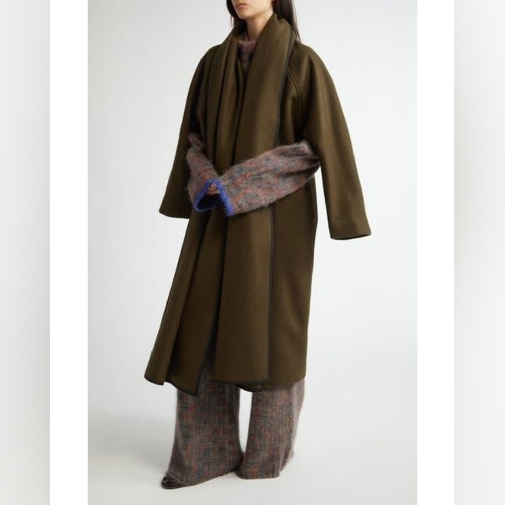 ZANKOV Women's Julien Oversize 100% Wool Coat In Brown XS/S US 2 - 4 Org $1,995 - Picture 3 of 16